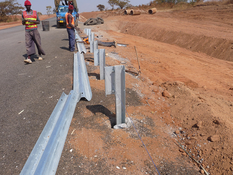 Galvanized highway guardrail